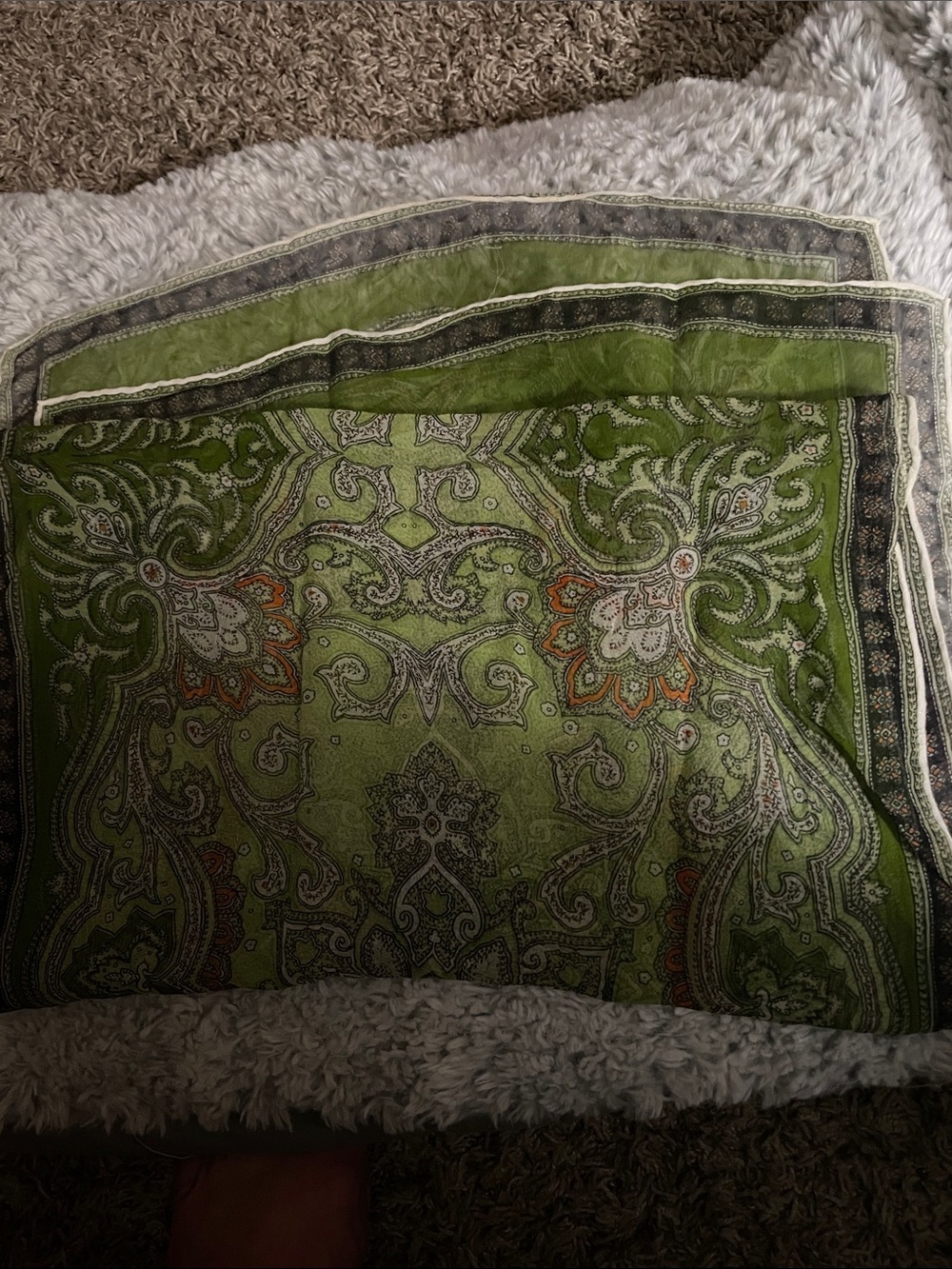 Green Paisley scarf-
